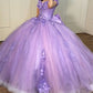 Dusty Pink Tulle Quinceanera Dresses Embroidery Ball Gown