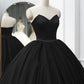 Gothic Black Strapless Quinceanera Dress Ball Gown