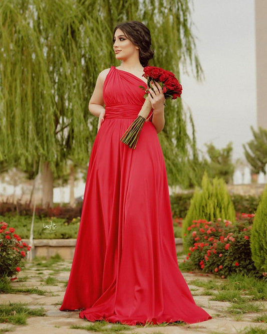 Red Bridesmaid Dresses Long