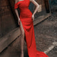 Sexy Prom Dresses Sheath Split One Shoulder