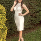 Retro Satin Wedding Dress Knee Length
