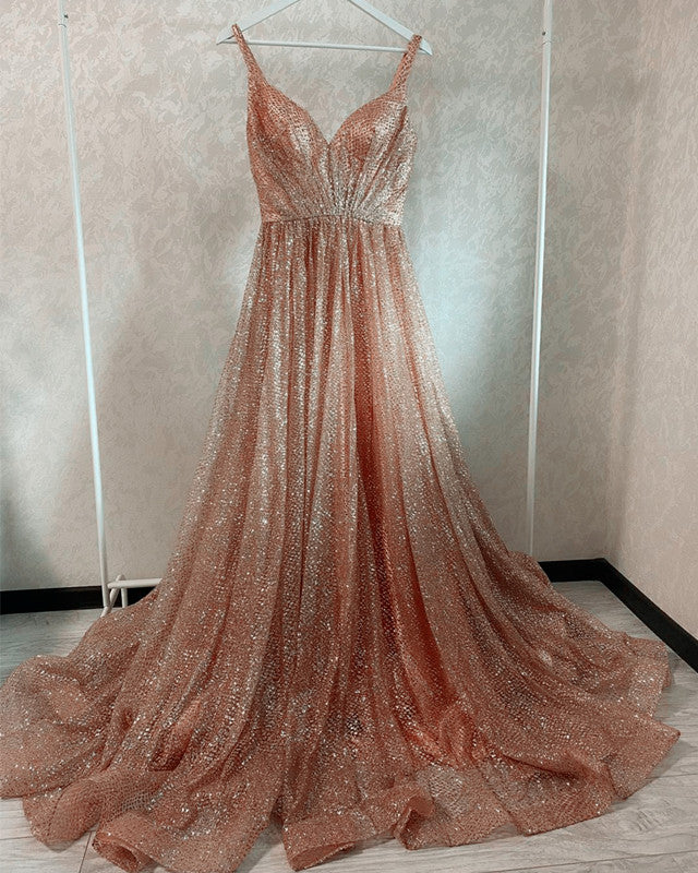 Rose Gold Bridesmaid Dresses Glitter