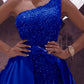 Mermaid Royal Blue Sequin One Shoulder Dresses