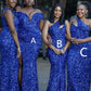Royal Blue Sequins Bridesmaid Dress