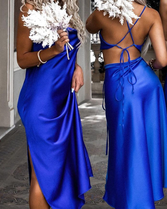 Royal Blue Bridesmaid Midi Dresses