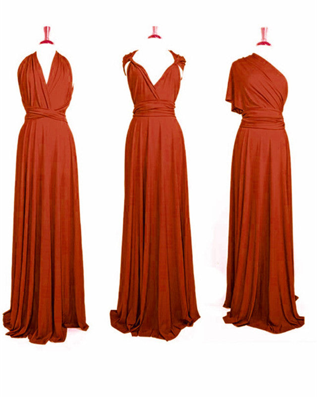 Rust Bridesmaid Dresses Convertible