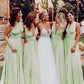 Sage Green Bridesmaid Dresses Mixed Style