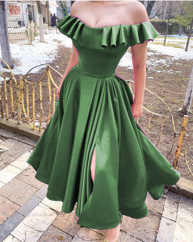 Sage Green Bridesmaid Dresses Tea Length