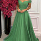 Pleated Tulle Off The Shoulder Dresses