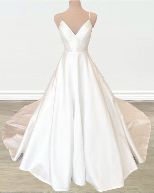 Satin A-line Wedding Dress