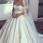 Ball Gown Satin Princess Wedding Dresses Appliques Off Shoulder