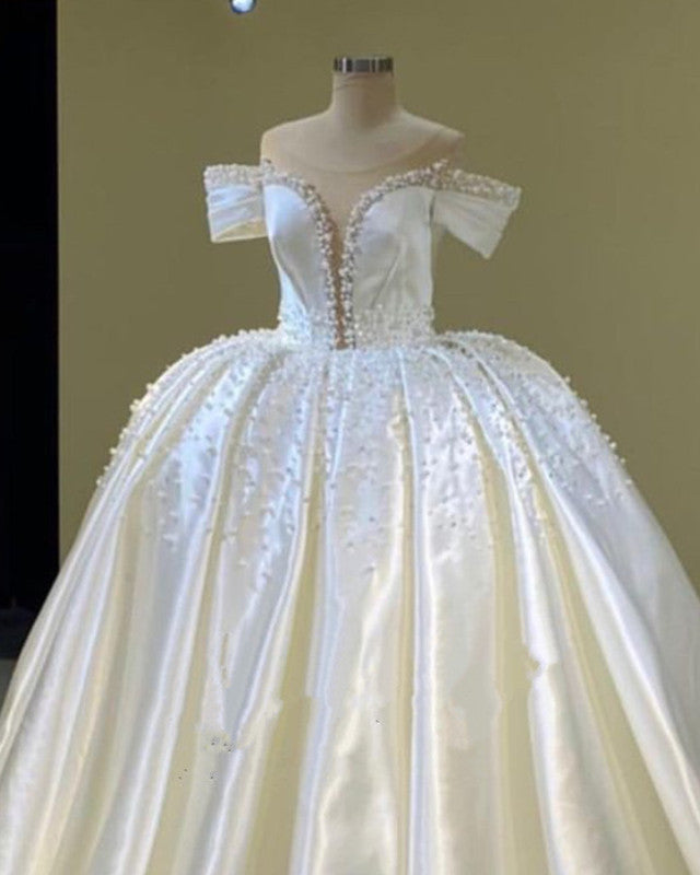 Off The Shoulder Satin Wedding Dresses