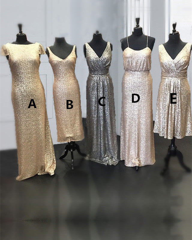 Sparkly Sequin Bridesmaid Dresses Mismatched – Lisposa