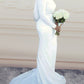 Sexy Mermaid Wedding Dresses Long Sleeves Drapped Back