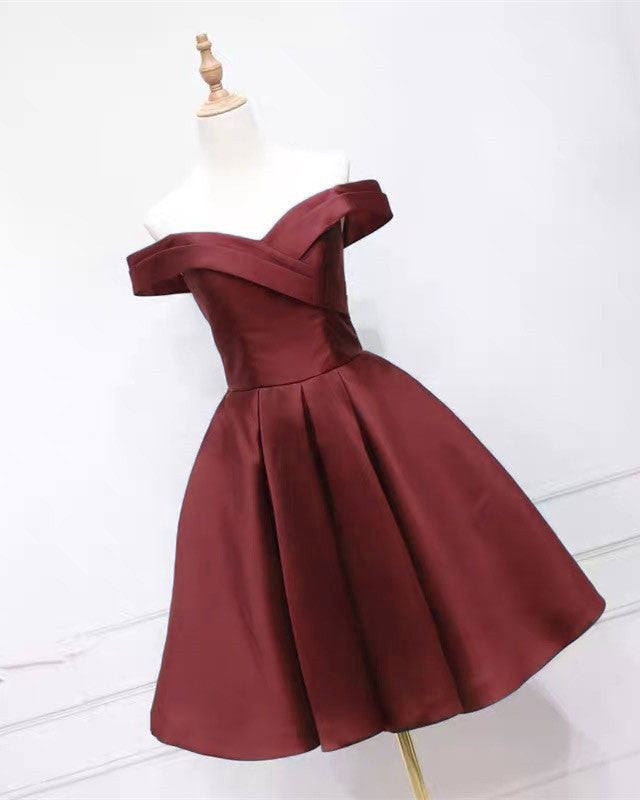 Burgundy Bridesmaid Dresses Short
