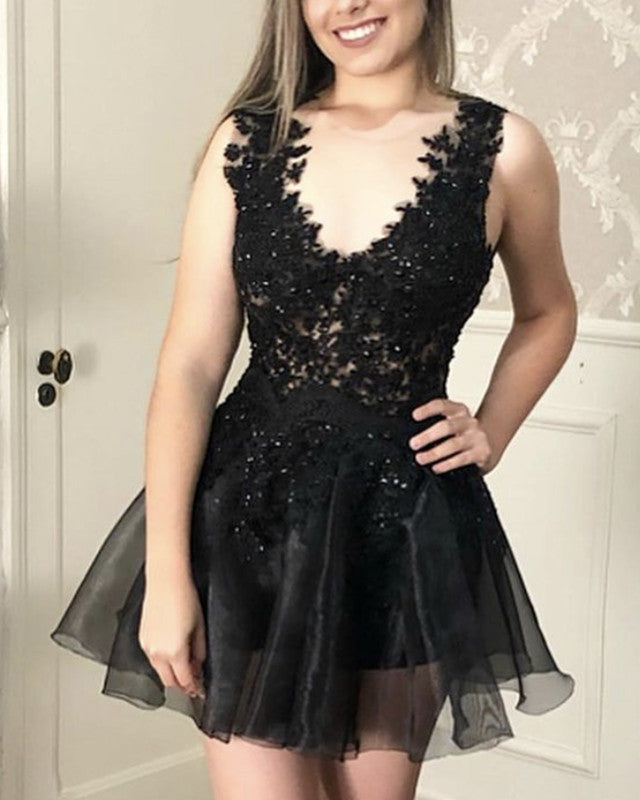Short Mini Prom Dresses Black