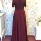 Modest Chiffon Bridesmaid Dresses Lace Short Sleeves
