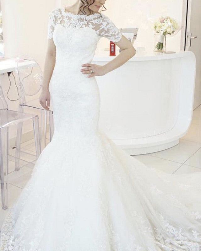 Sleeved Mermaid Wedding Dress