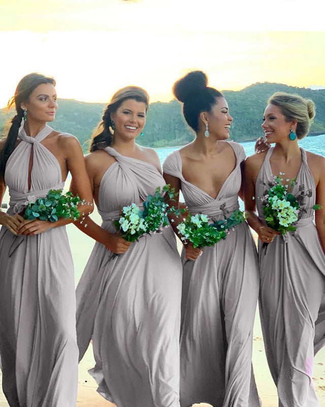 Silver Bridesmaid Dresses Convertible