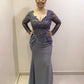 Mermaid V Neck Bridesmaid Dresses Lace Sleeves