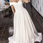 Simple Corset Wedding Dress Satin Off The Shoulder