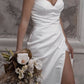 Sleek Wedding Dresses Satin V Neck Split