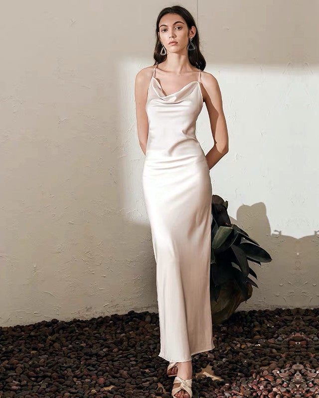 Slip Bridesmaid Dresses Pearl Pink