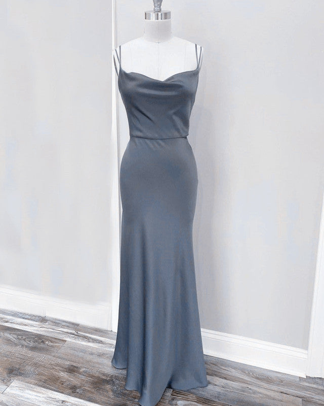 Cowl Neck Mermaid Bridesmaid Dresses Multi-Straps