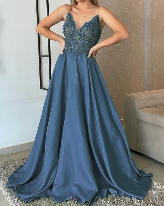 Smoky Blue Bridesmaid Dresses