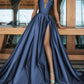 Steel Blue Bridesmaid Dresses Satin