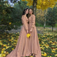 Tan Bridesmaid Dresses With Sleeves
