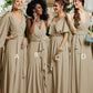 Taupe Bridesmaid Dresses Mismatched