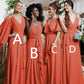 Terracotta Bridesmaid Dresses Mismatched