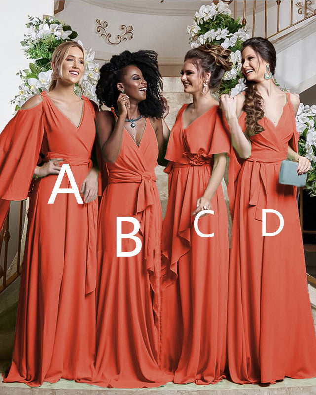 Terracotta Bridesmaid Dresses Mismatched