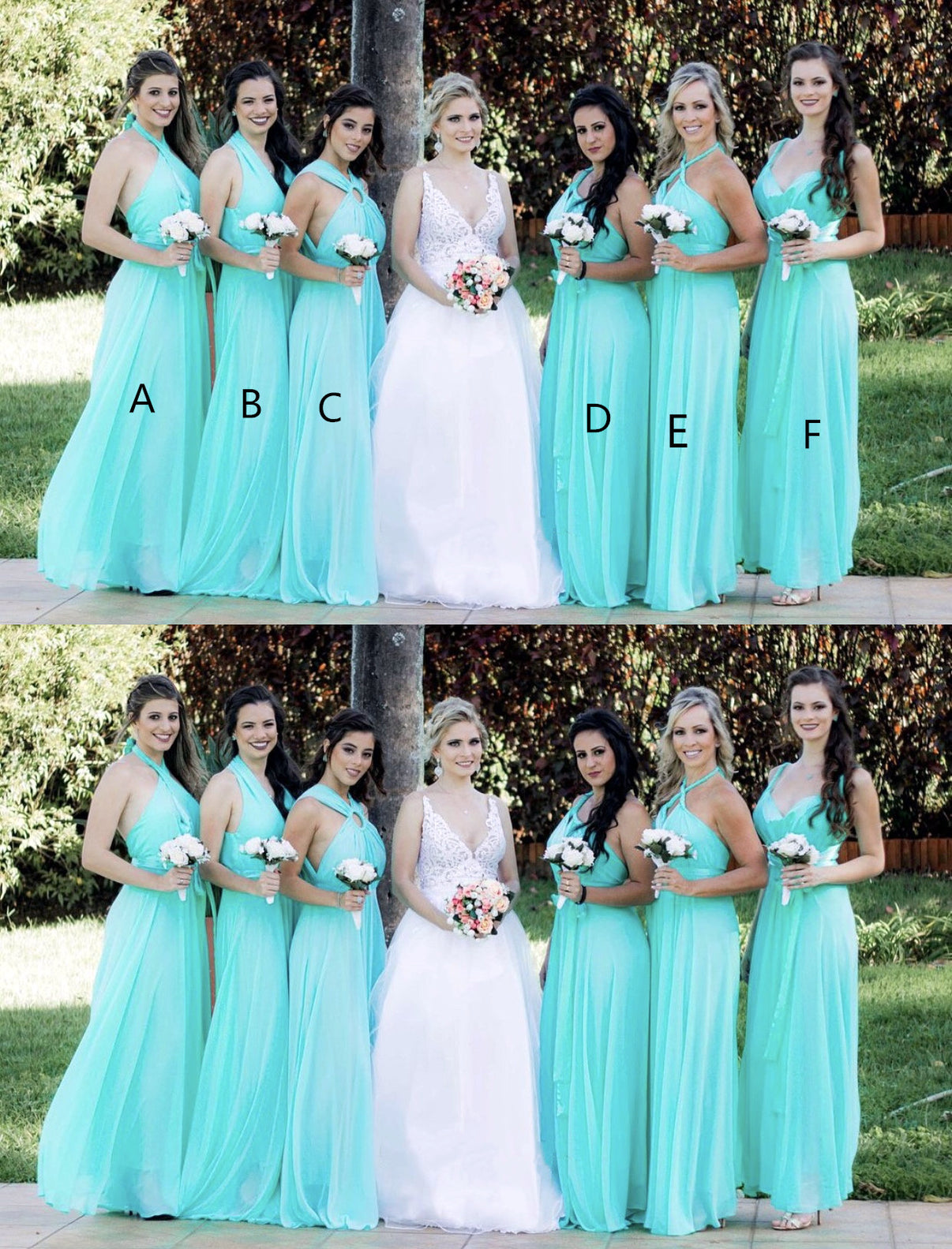 Tiffany Blue Bridesmaid Dresses Convertible – Lisposa