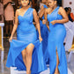 Sexy Sweetheart Mermaid Split Bridesmaid Dresses One Shoulder