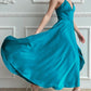 Turquoise Blue Satin Bridesmaid Dresses Ankle Length