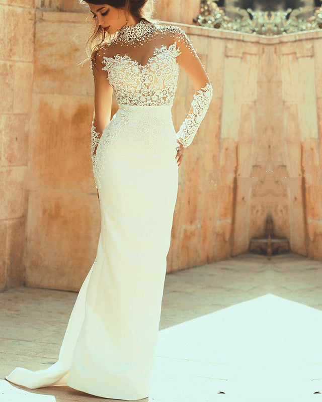 High Neck Wedding Dress