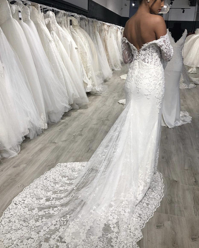 Off Shoulder Mermaid Wedding Dress