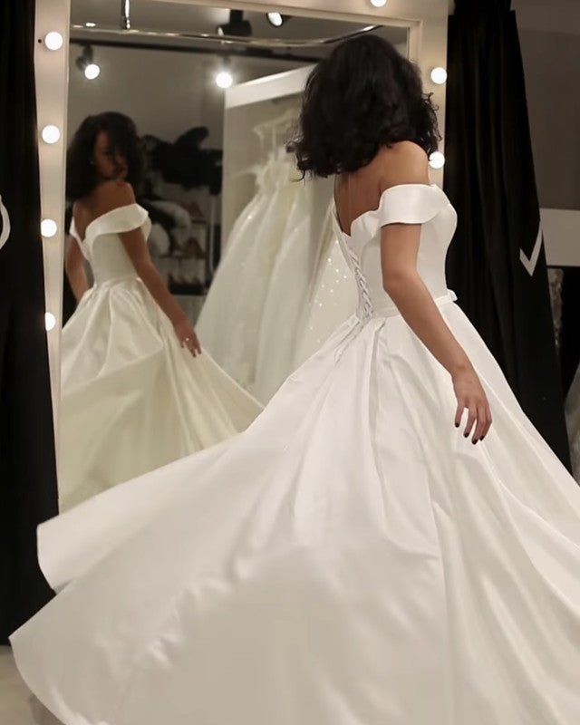 Off Shoulder Wedding Gowns