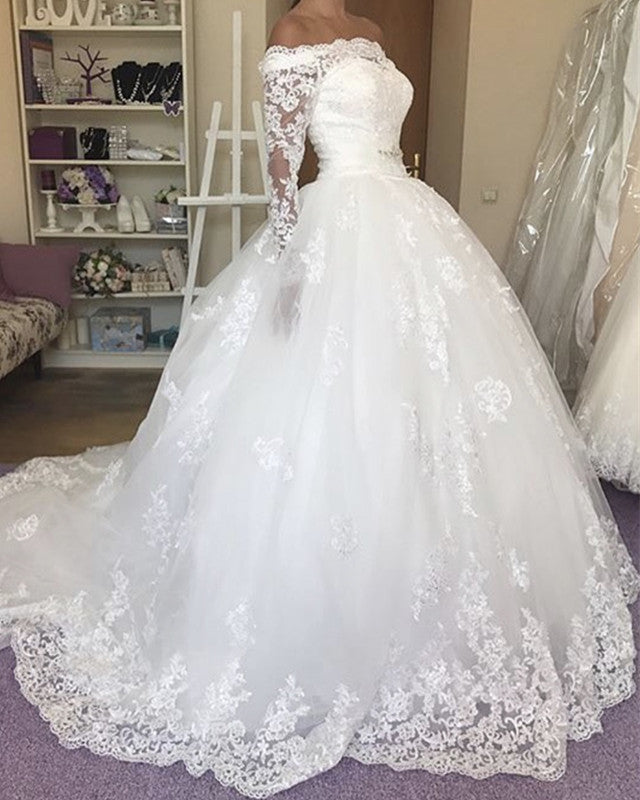 Long Sleeves Lace Wedding Dress
