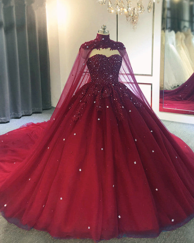 Burgundy Wedding Dress