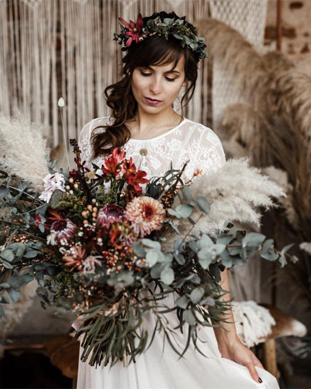 Two Piece Beach Wedding Dress