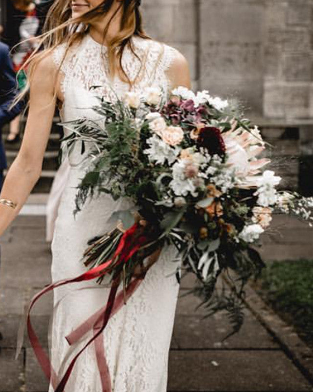 High Neck Wedding Dress