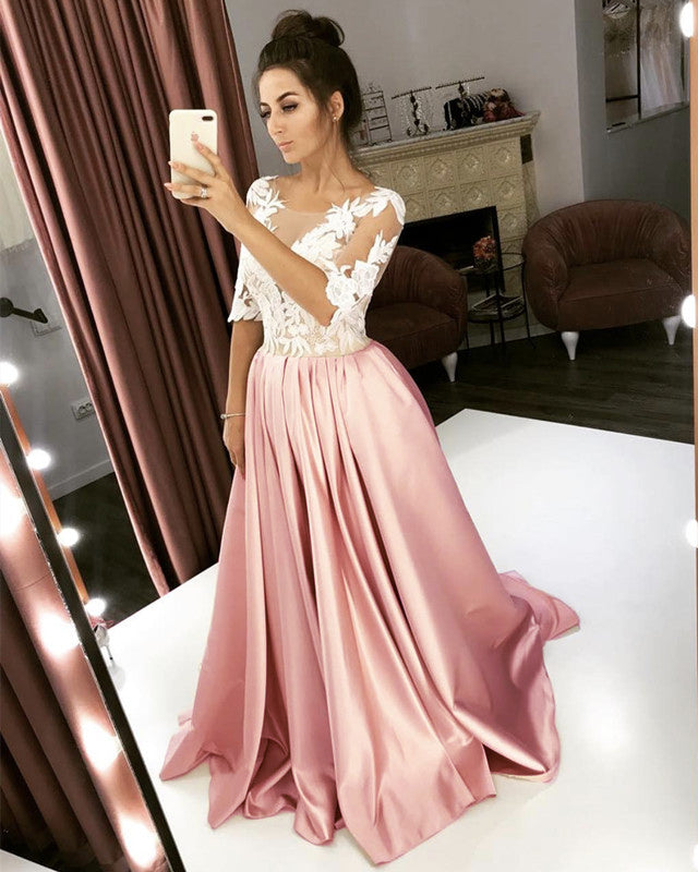 Blush Pink Wedding Dress Satin