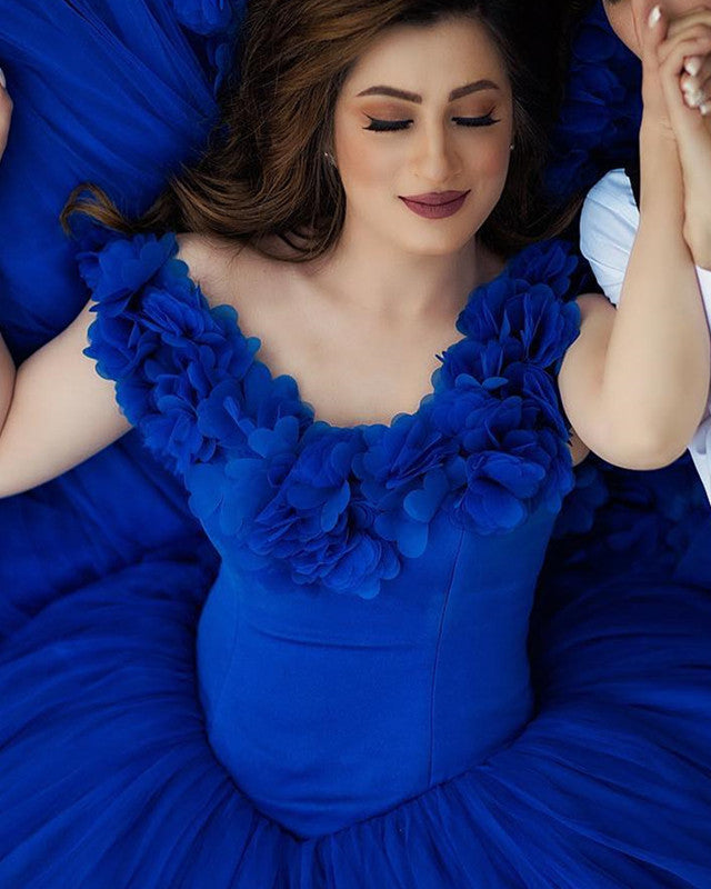 blue bridal dress Royal Blue Wedding Dress Princess Ball Gown – Lisposa