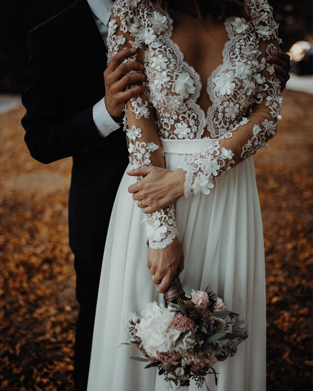 Boho V Neck Dress Wedding