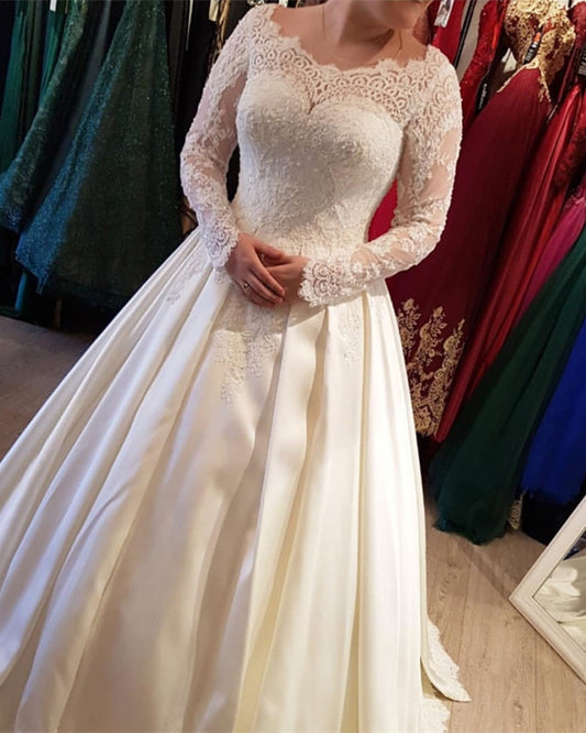 Lace Long Sleeves Wedding Dress