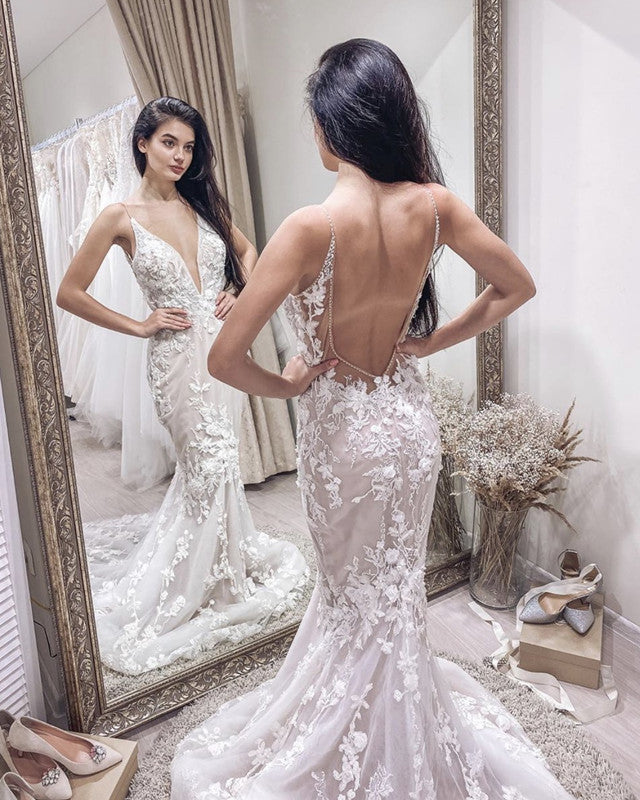 Backless Mermaid Wedding Dress