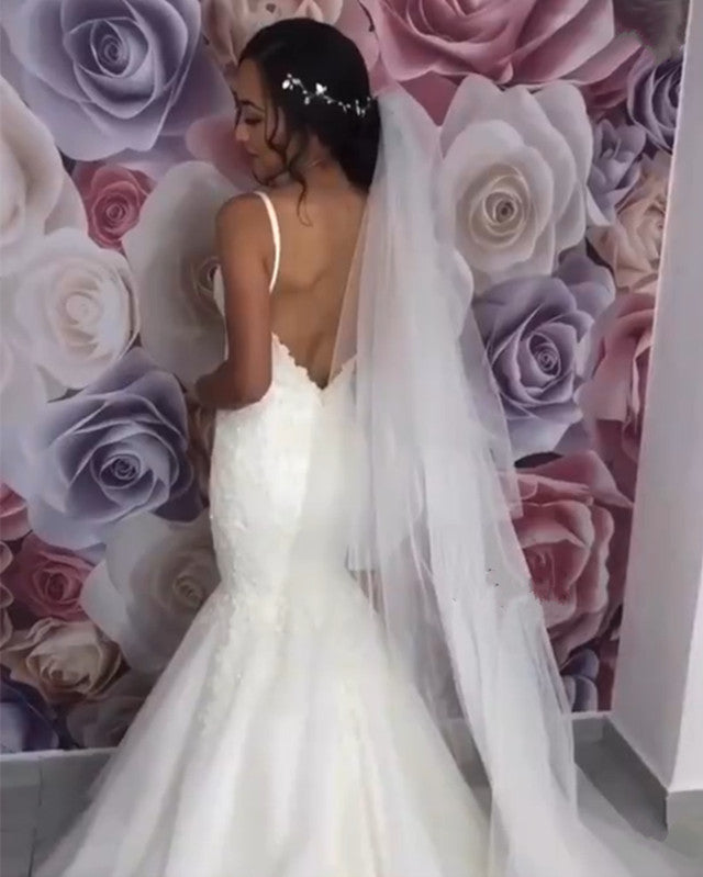 Open Back Mermaid Wedding Dress